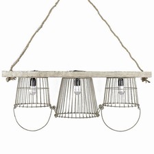 Egg Wire Baskets Chandelier Pendant Rustic Wood Light Fixture Farmhouse picture