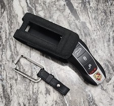 Genuine Porsche Key Pouch Holder Case Blk Alcantara- 911 Taycan Cayenne Panamera picture