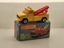 Matchbox 75 Superfast No. 61 Wreck Truck Boxed Yellow 1978 Lesney England picture
