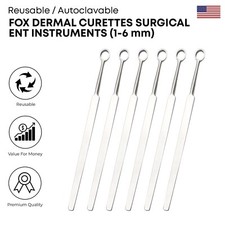 6 Pcs Fox Dermal Curettes 1-6 mm German Stainless Steel Surgical ENT Instruments picture