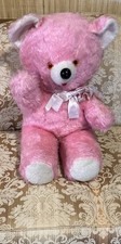 Vintage 24” Mid-Century Pink Carnival Teddy Bear 1950’ s - 1970’s Playland Toys picture