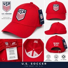 US Soccer USA National Team Red Baseball Cap Hat Icon Sports Adjustable NWT picture