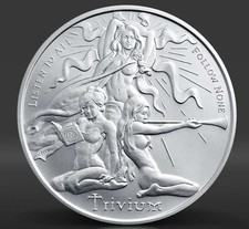 2026 - 1 oz .999 Fine Silver Round Silver Shield Trivium Girls Silver Shield BU picture