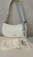 NWT STAUD Brady Bag Paper White Polished Leather Crescent Shoulder Bag + Dustbag picture