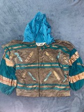 Vtg Ann Original Seattle Unisex OSFM Hand Panted Oversized Windbreaker Jacket picture