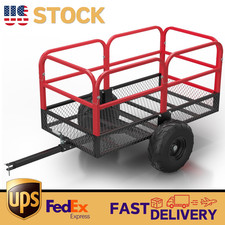 ATV Utility Cart Cargo Trailer Tow Behind Dump Cart 1700 lbs Mesh Garden Yard picture