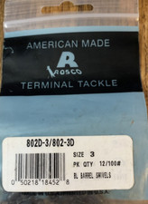 ROSCO #802D-3/802-3D Black Barrel Swivel Size 3-1pk of 12-BRAND NEW-SHIPS N 24HR picture