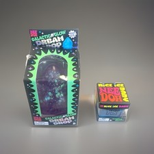 NeeDoh Galactic Glow Dream Drop + Cube Squeeze Toys 2 Pack Purple, open box&new picture