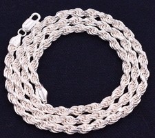 5mm Solid Diamond Cut Rope Chain Necklace Real 925 Sterling Silver Italy picture