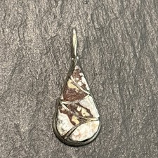 SB Zuni Signed Vintage Sterling Fishscale Wild Horse Pendant Small Hn picture