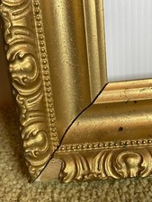 LARGE Vintage Antique Ornate Gold Gilt Filigree Wood Carved Baroque Photo Frame picture