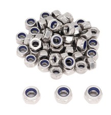 cSeao 60pcs M6 x 1.0mm Nylon Inserted Self Locking M6-1.0 60pcs, Silver Tone picture