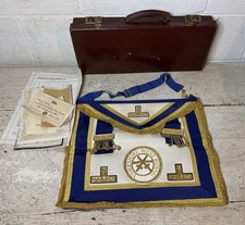Vintage Masonic Freemasonry Freemason Apron Yorkshire West Riding Paperwork Case picture