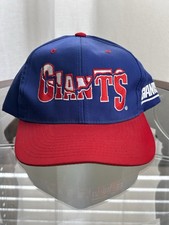 Vtg 90s New York Giants RARE Split Overlap Script Snapback Hat NFL NYC NOS Cap picture
