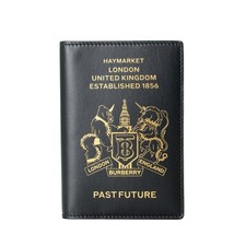 Burberry Black 100% Leather Passport Cover picture