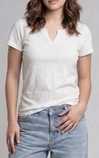 NWT Talbots Women’s Size PS White Cotton Round Neck Short Sleeve Pullover Tee picture