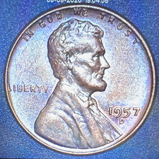 1957-D Lincoln Wheat Small Cent Business Strike RB Copper DDO/DDR KM#132 Rare picture