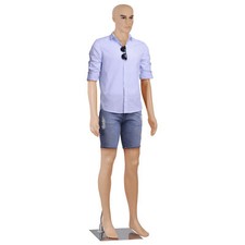 Adjustable Male Mannequin Egghead Plastic Full Body Dress Form Display Base 72