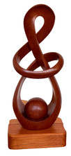 2007 Luis Potosi Ecuador Studio Contemporary Carved Wood Rare Art Sculpture Vtg picture