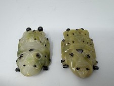 Pre-1948 Antique Mexican Silver Carved Onyx Mask Brooch Pin Vtg Deco 925 Face picture