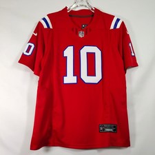 Drake Maye #10 red short sleeve quilted jersey S-4XL picture