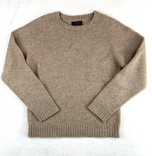 BEAMS Plus Japan Men’s M 100% Wool Crewneck Sweater Oatmeal Raglan Knit picture