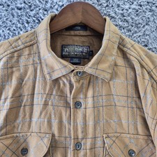 Pendleton Shirt Mens XL Beige Plaid Thomas Kay Oliver 100% Wool Button Vintage picture