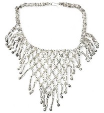 Vintage Gypsy Tribal Bib Necklace Chainmail Bells Silver Tone Boho Belly Dance picture