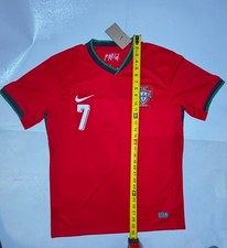 NWT 2024 Portugal Home Jersey #7 Ronaldo L Nike Soccer Euro CR7 Red kit picture