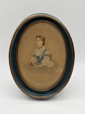 Antique 1871 Hand Painted Photo Portrait Lady Lambert Weston Dover UK Victorian picture