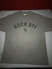 Stevenson Ranch “Buck Off” Not My First Rodeo Pre-Washed Gray Tshirt XL picture