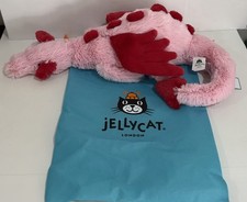 AUTHENTIC Jellycat Valentines Heart Dragon NWT & Dust Bag picture