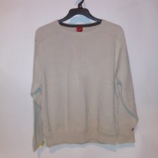 Levi's Mens Sweater XL Cream Solid Pullover Crew Neck Pit to Pit 26.5