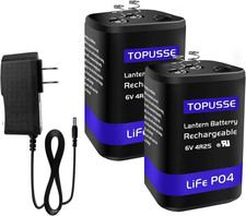Rechargeable 6 Volt 6AH Lifepo4 Lantern Battery with Charger 1500+ Cycles, 6V Ba picture