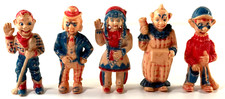vtg Original Howdy Doody Kragan Lot (x5) Clown Indian toys action figures picture