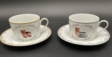 The Danbury Mint Yorkshire Terrier Yorkie Dog Cup & Saucer Set of 2 picture