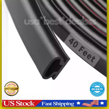 40 Feet Rubber Weather Stripping Door Seal Strip, Self-Adhesive Backing D-Shape picture