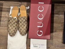 Gucci Women’s Princetown Slipper Beige GG. Used In Box & Bag Size 39.5/9.5US picture