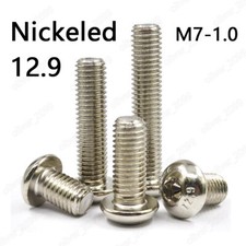 M7 Nickeled 12.9 Steel Hex Socket Bolts Button Head Screws Length 12 - 60mm picture