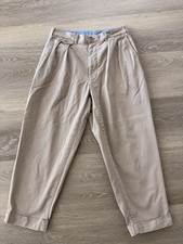 BEAMS+ Men’s Beige Solid Pleated Pants w/ Slash Pockets Size M Regular picture