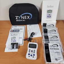 Tested🔥 Zynex Medical NexWave TENS Unit Leads Manual & Case Electrode Pads READ picture