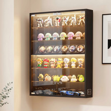 3-Color LED Lighted Display Cabinet, 6-Tier Wall-Mounted Showcase For Colletible picture