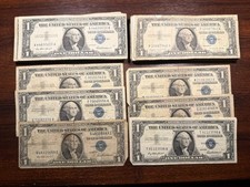 Random 1935 or 1957 $1 One-Dollar Bill Blue Seal Note Silver Certificate picture