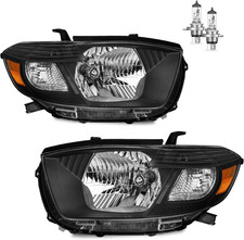 2008-2010 Toyota Highlander Headlight Assembly Pair Chrome Driver Passenger picture