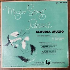 CLAUDIA MUZIO  MUZIO SONG RECITAL VINYL LP COLUMBIA MASTERWORKS ML 4634 EXC 12 picture