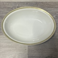 Antique Theodore Haviland Limoges Oval Vegetable Serving Bowl Gold Green Trim picture