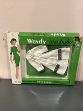 Vtg ELITE  WENDY Wardrobe #41 WHITE COAT BLACK LACE TRIM BArbie Clone picture