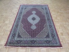 6 x 9 Hand Knotted Red Black Mahi Tabrez Oriental Rug With Silk G4789 picture