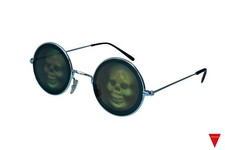Hologram Skull Sunglasses 80s Unworn Vintage Still With Tag Halloween Sunglasses picture