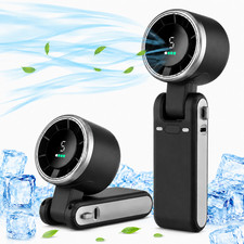 Portable Handheld Turbo Fan, 5-Speed Rechargeable Mini Fan with LED Display picture